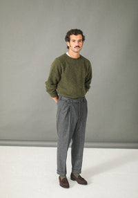 Pantalon Flanelle Double Pince - Gris Foncé